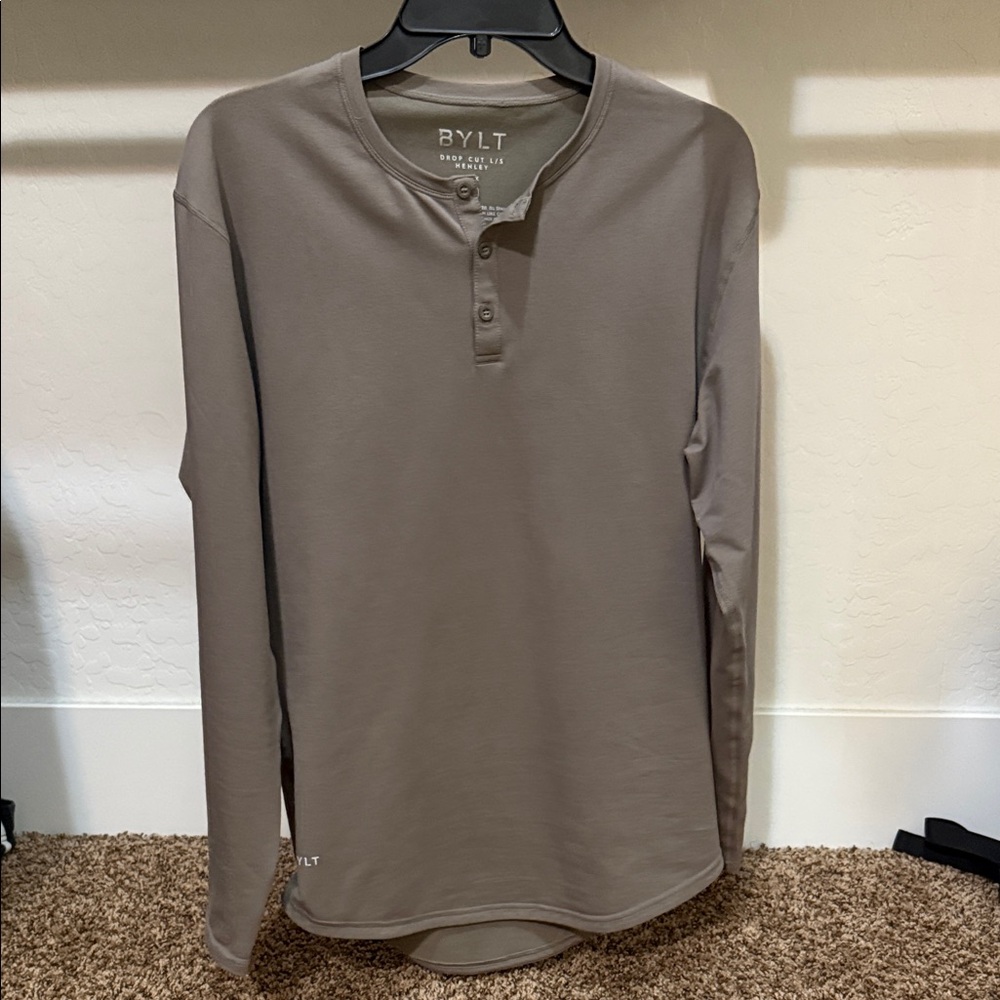 BYLT Drop Cut Lux Long Sleeve Henley Shirt
